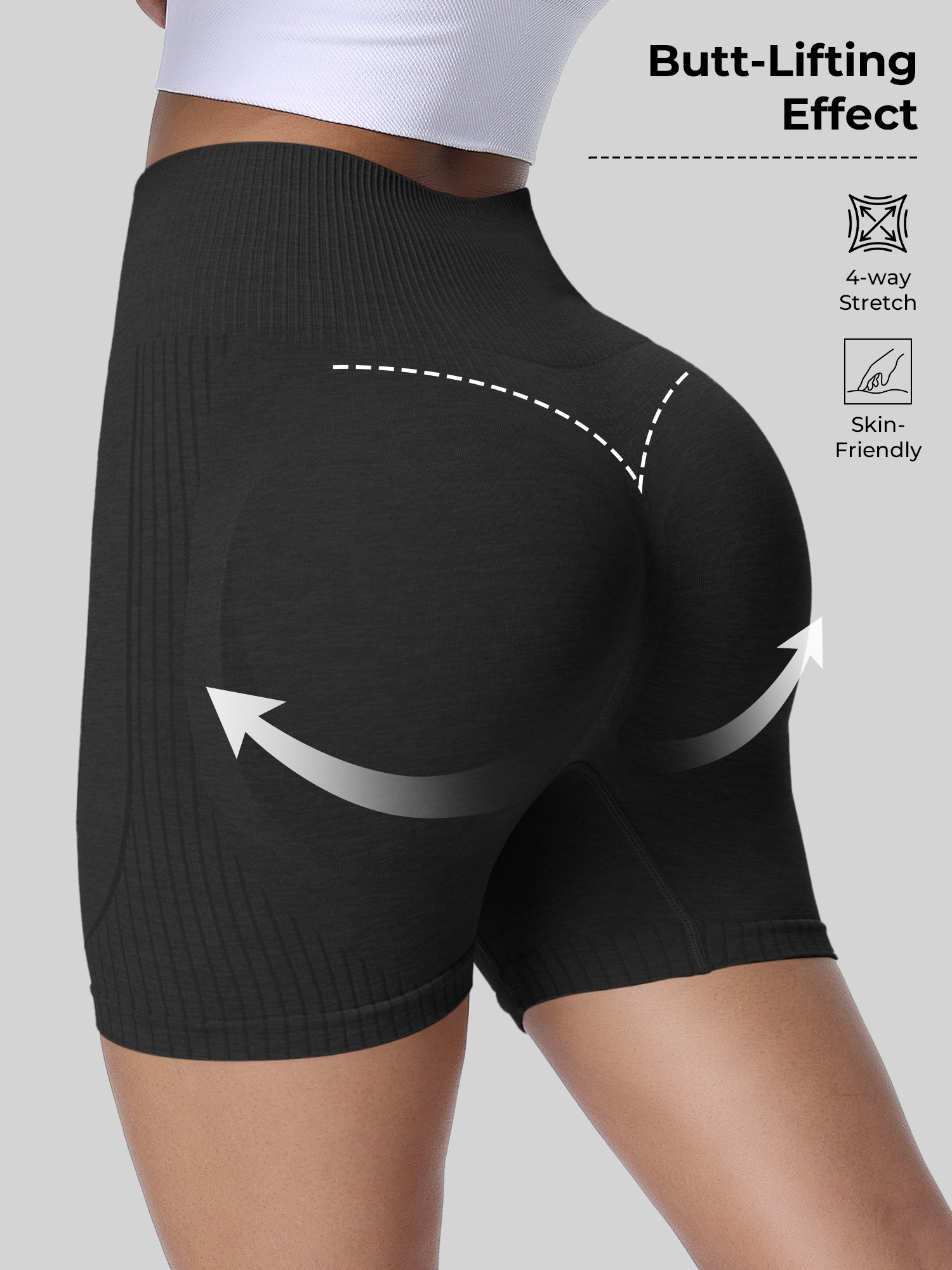 Yoga Fitness Gear - High Waist Elastic Yoga Shorts, Fitted