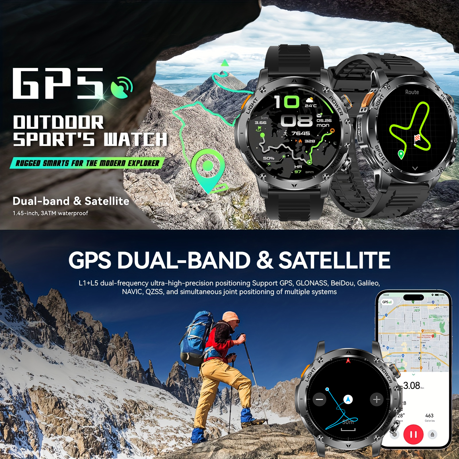 2025 New GPS Outdoor Sports Sm - مراجعة Wrist Wraps Fitness وسعره