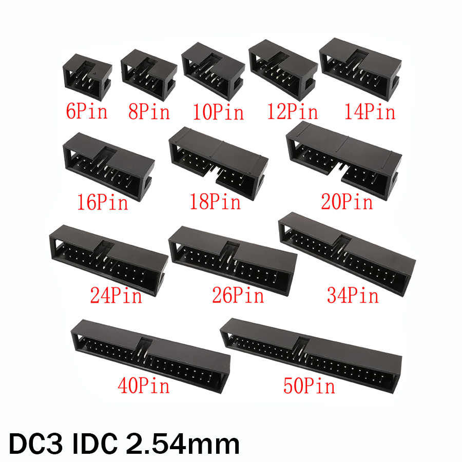10Pcs DC3 6P~50Pin IDC 2.54mm  - مراجعة Dip Bar Parallel وسعره