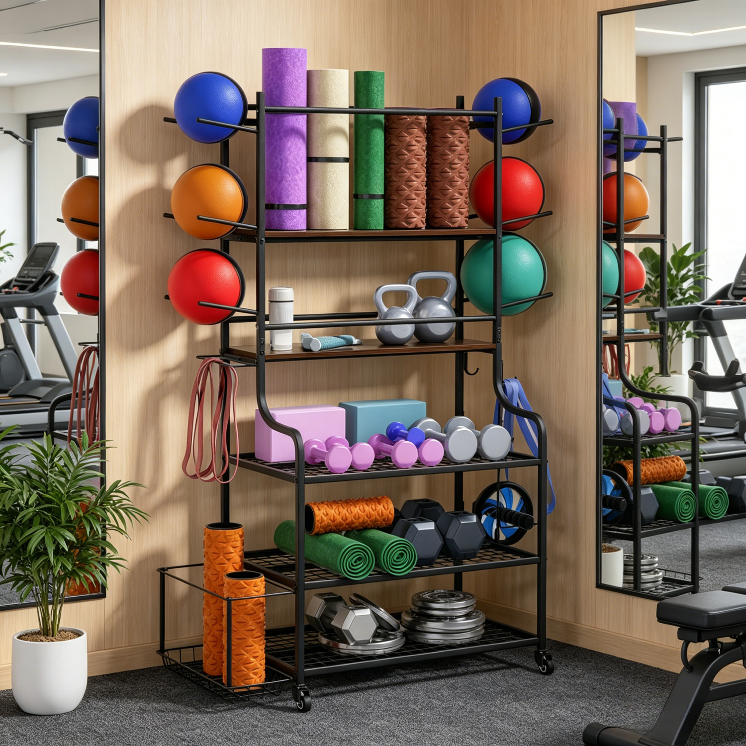 Yoga Mat Storage Rack Home Gym - مراجعة Yoga Fitness Gear وسعره