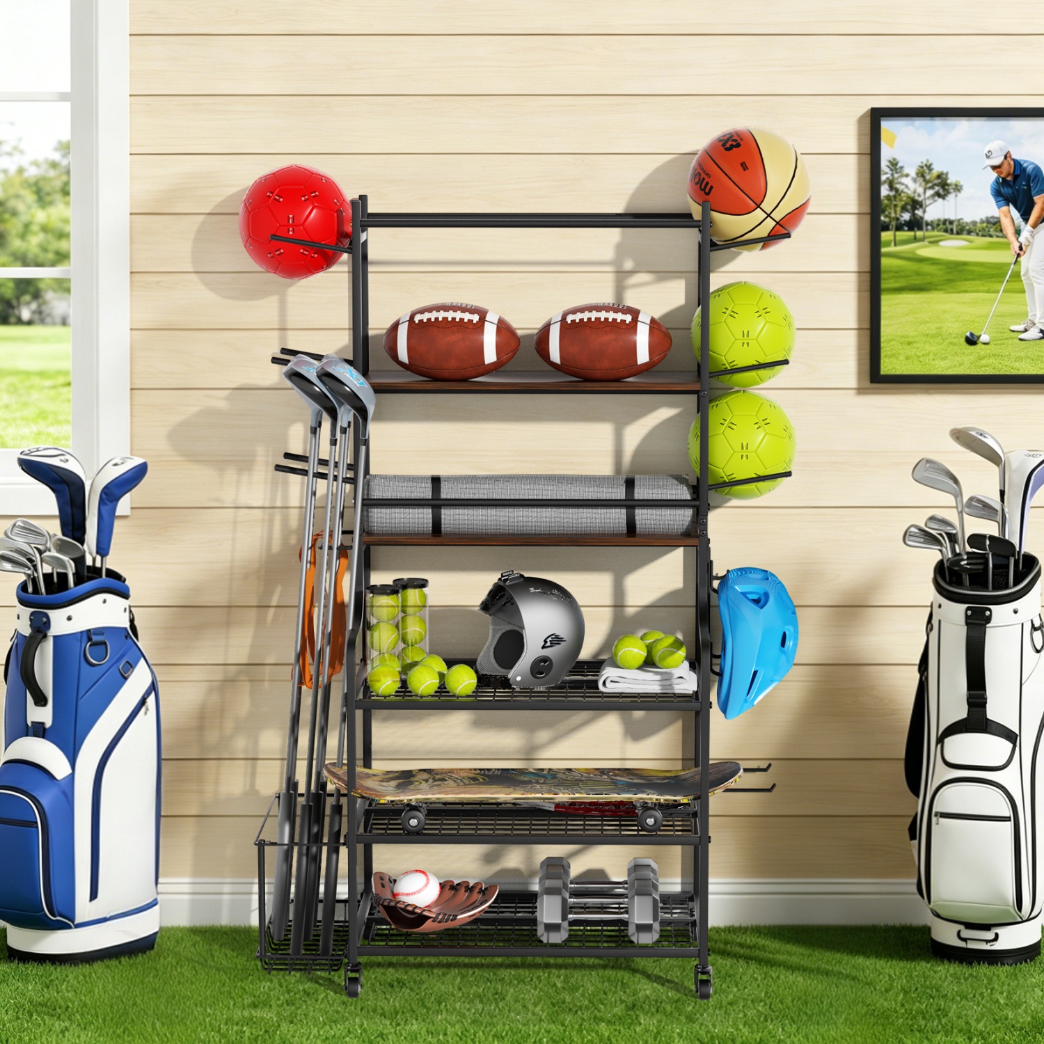 Yoga Mat Storage Rack Home Gym - مراجعة Yoga Fitness Gear وسعره