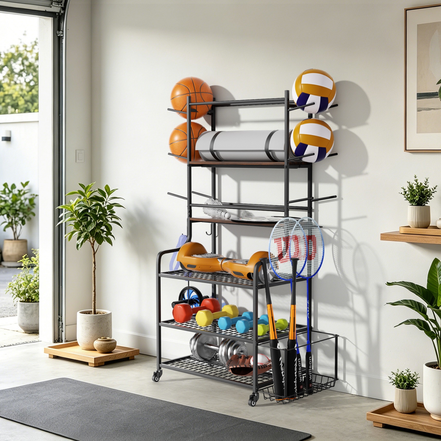 Yoga Mat Storage Rack Home Gym - مراجعة Yoga Fitness Gear وسعره