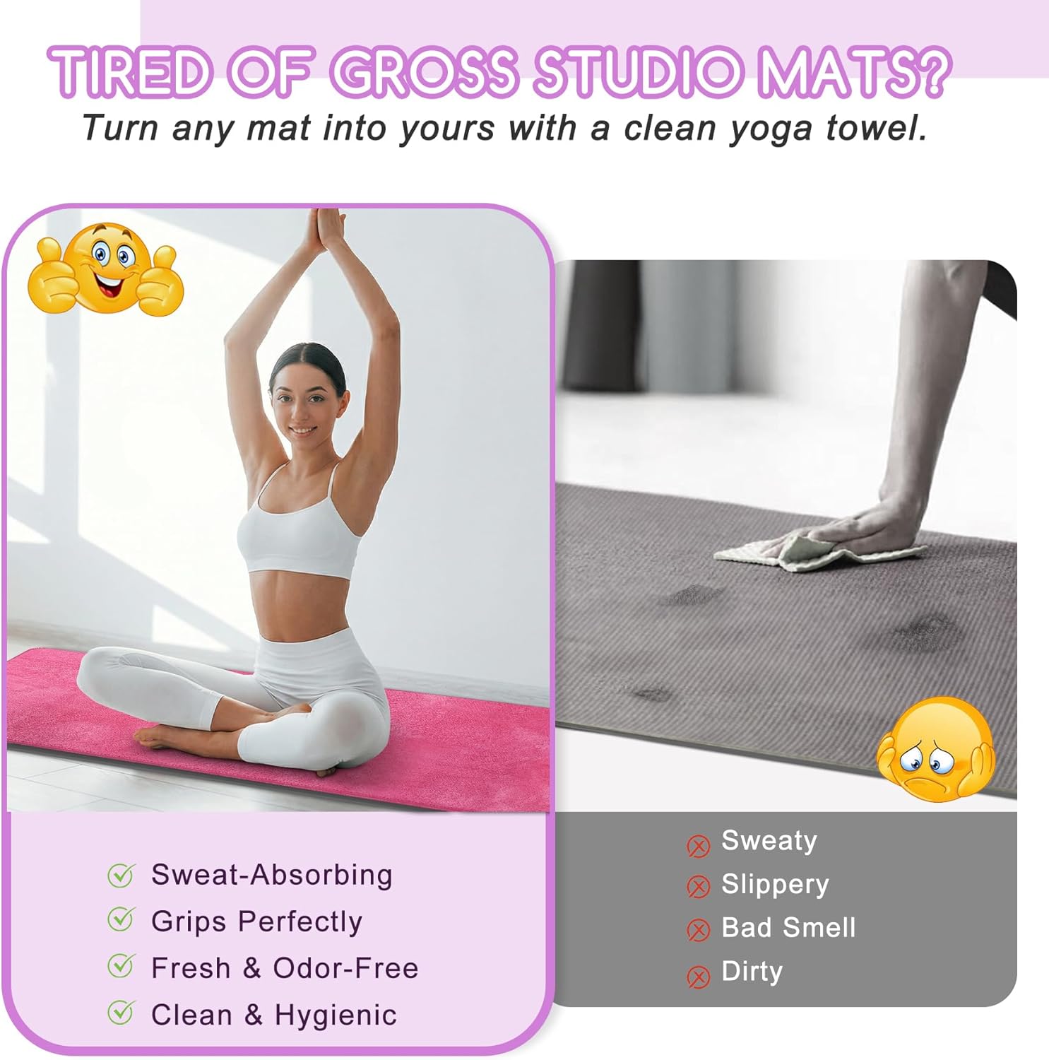 Yoga Mat Towel, Extra Thick 60 - مراجعة Yoga Fitness Mat وسعره