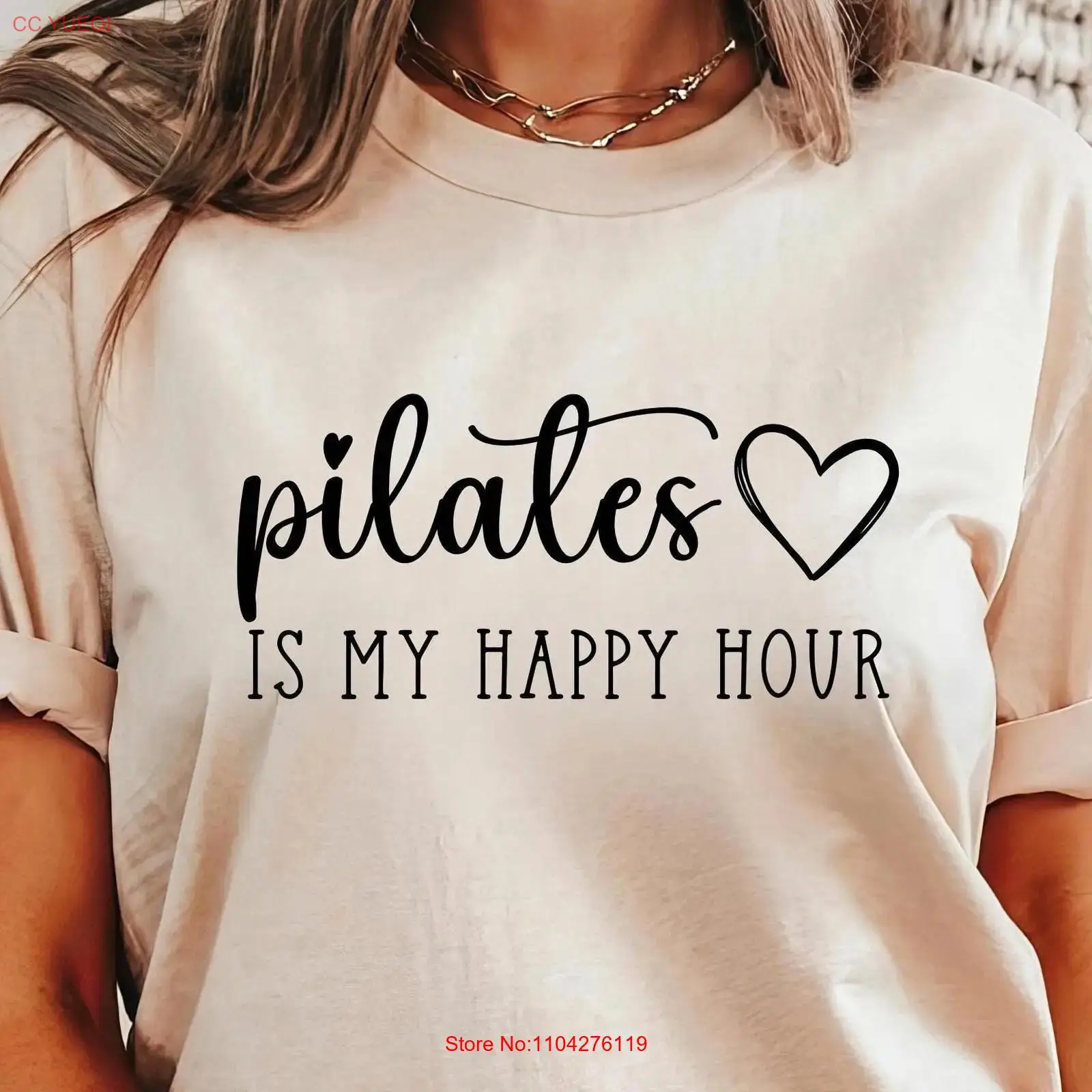 Pilates is my Happy Hour T Shi - مراجعة Yoga Fitness Instructor وسعره