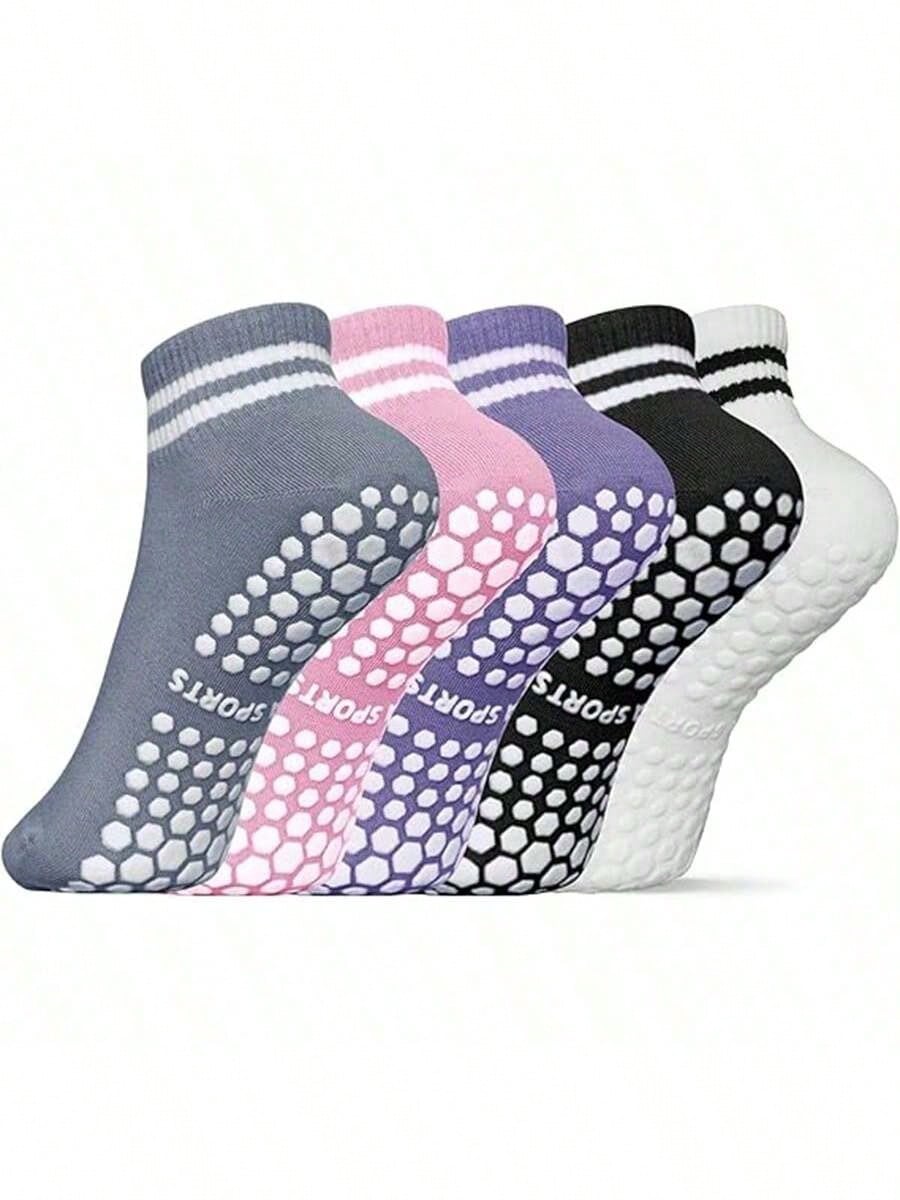 5 Pairs Women Double Stripe No - مراجعة Yoga Fitness Wear وسعره