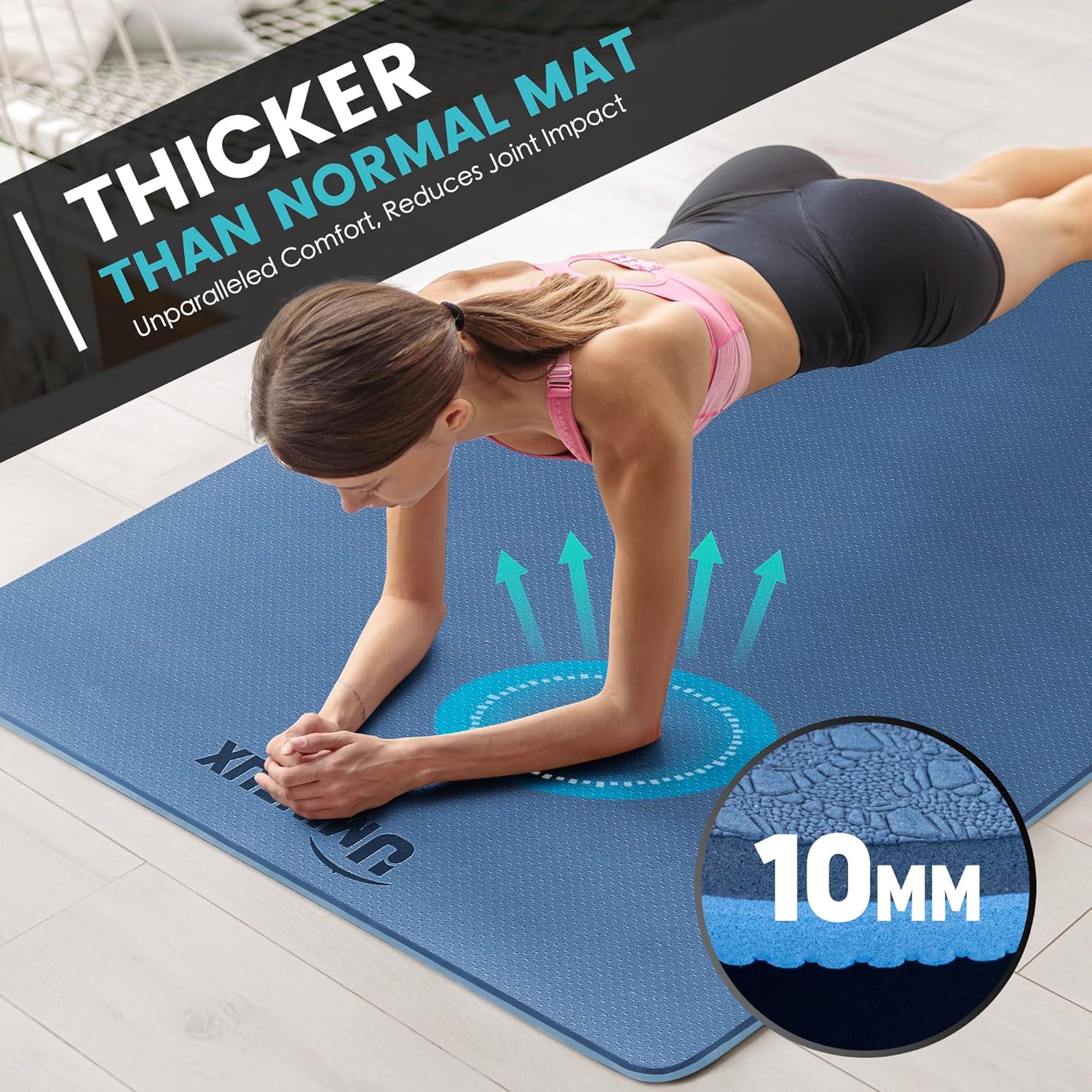 Large Yoga Mat 1/4 & 2/5 Inch  - مراجعة Yoga Fitness Mat وسعره