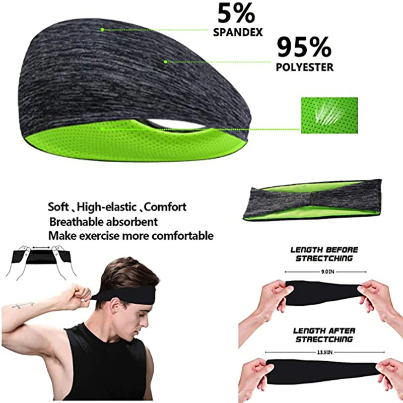 3PCS Sweatband for Men Women E - مراجعة Stretch Strap Yoga وسعره