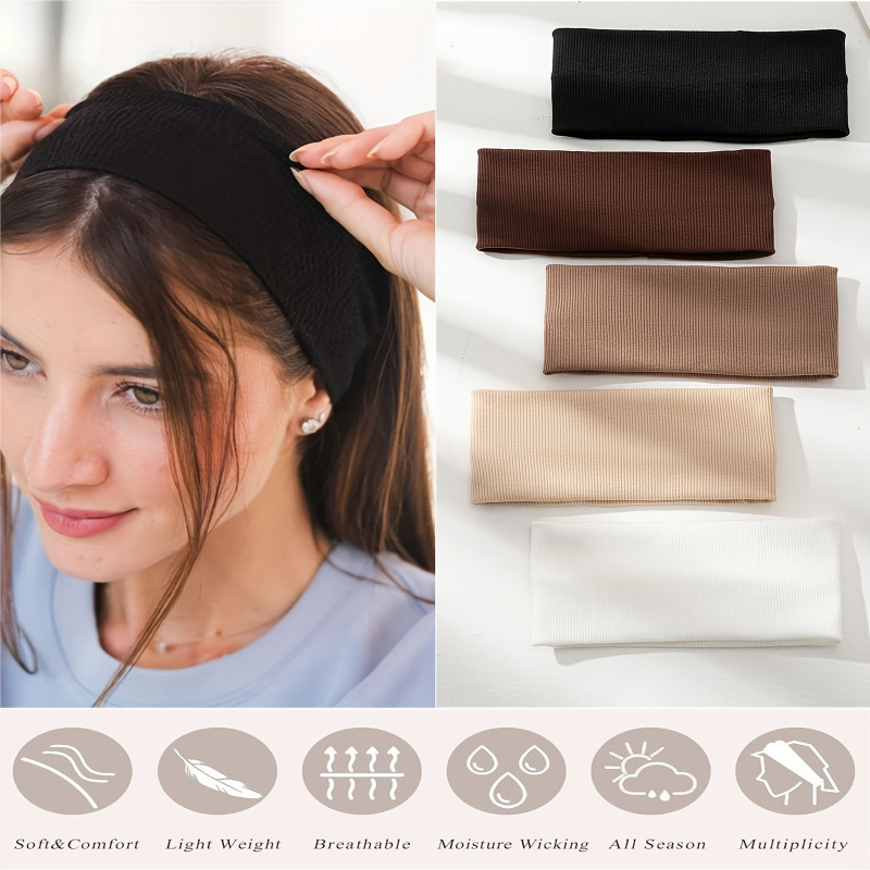 5pcs women's casual headwear S - مراجعة Stretch Strap Yoga وسعره