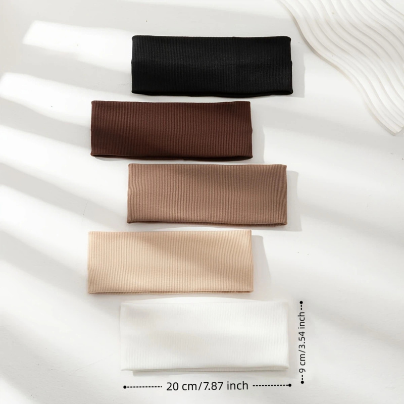 5pcs women's casual headwear S - مراجعة Stretch Strap Yoga وسعره