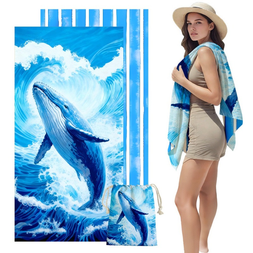 Fish Tail Print Beach Towels a - مراجعة Yoga Fitness Mat وسعره