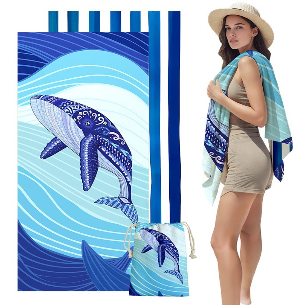 Fish Tail Print Beach Towels a - مراجعة Yoga Fitness Mat وسعره