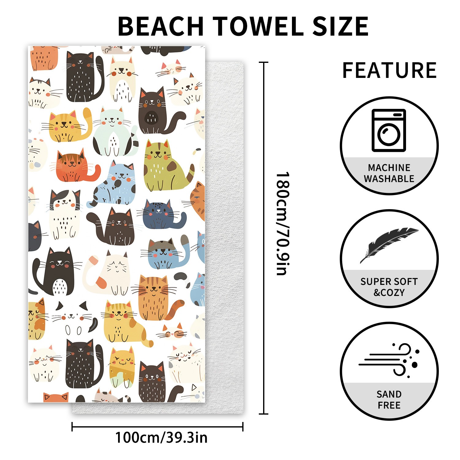 1PC Large Size Beach Blanket M - مراجعة Yoga Fitness Mat وسعره
