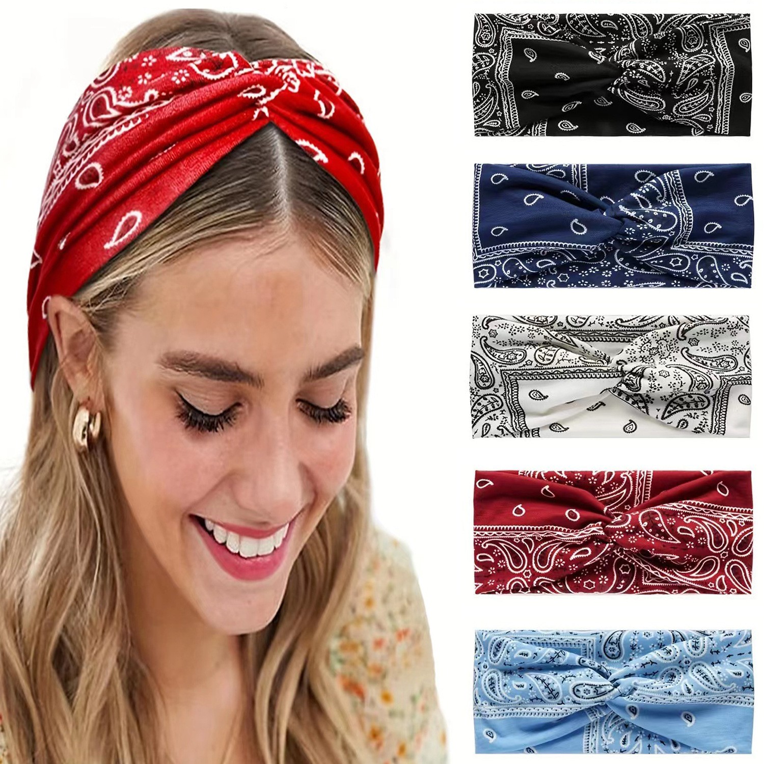 Paisley Cashew flowers hair ba - مراجعة Stretch Strap Yoga وسعره