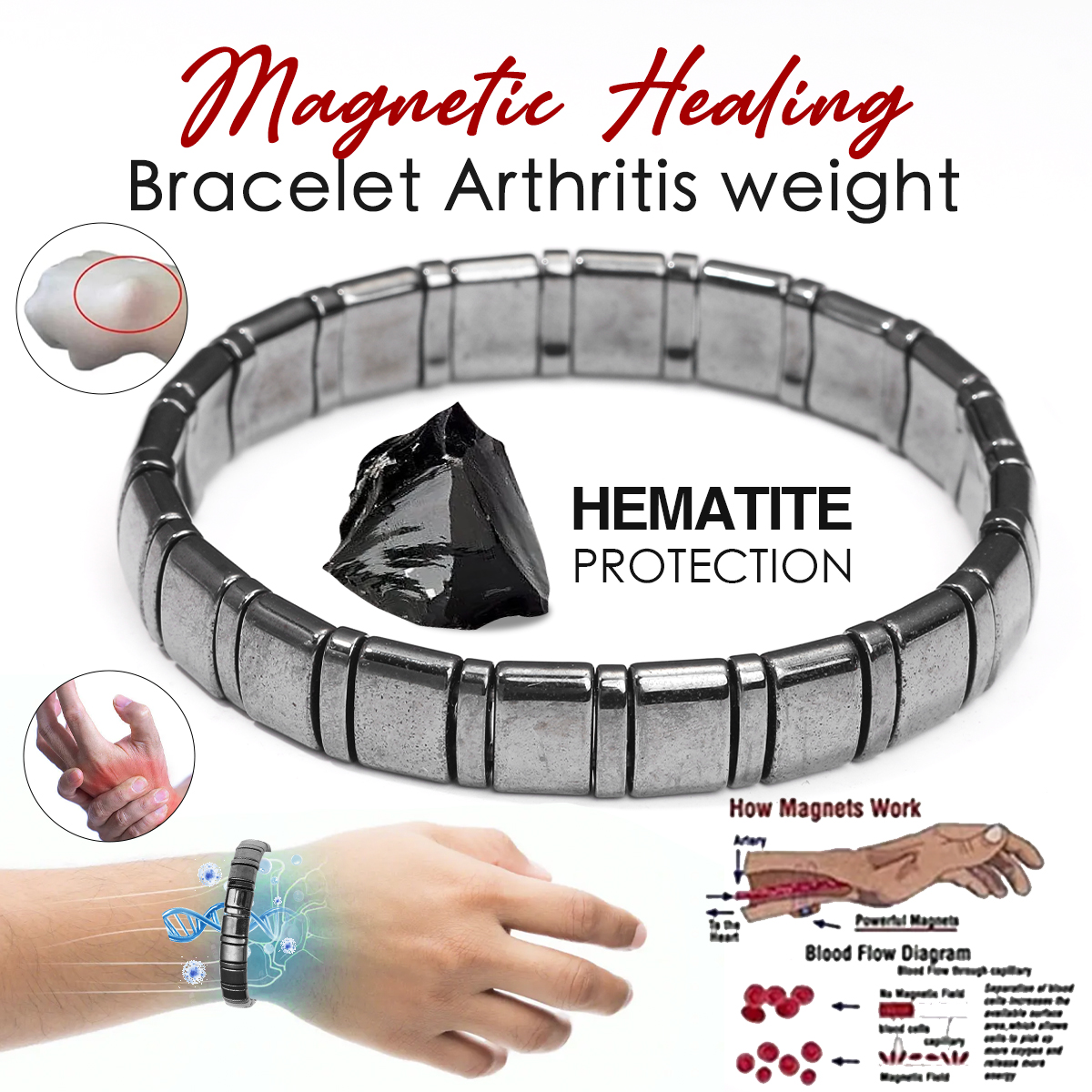 Energy Stone Hematite Bracelet - مراجعة Yoga Fitness Instructor وسعره